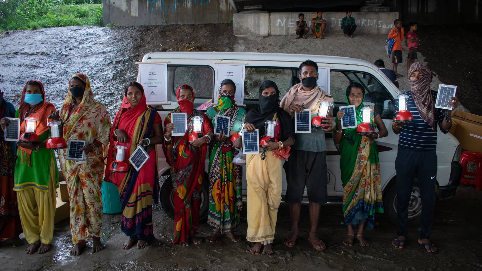 Our beneficiaries with Solar lamps during the Solar Lamps distribution
