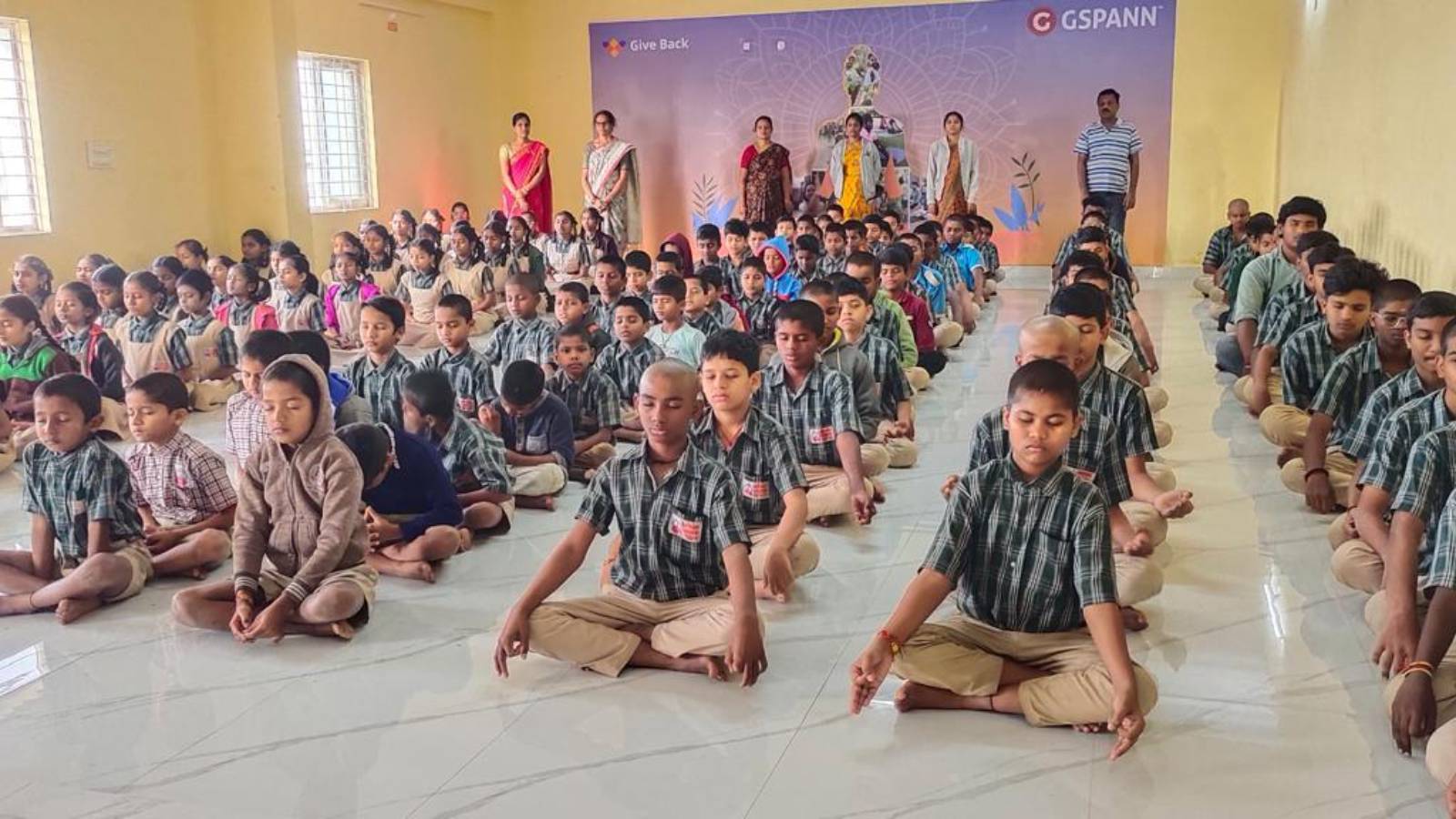 Aadarana kids while doing meditation