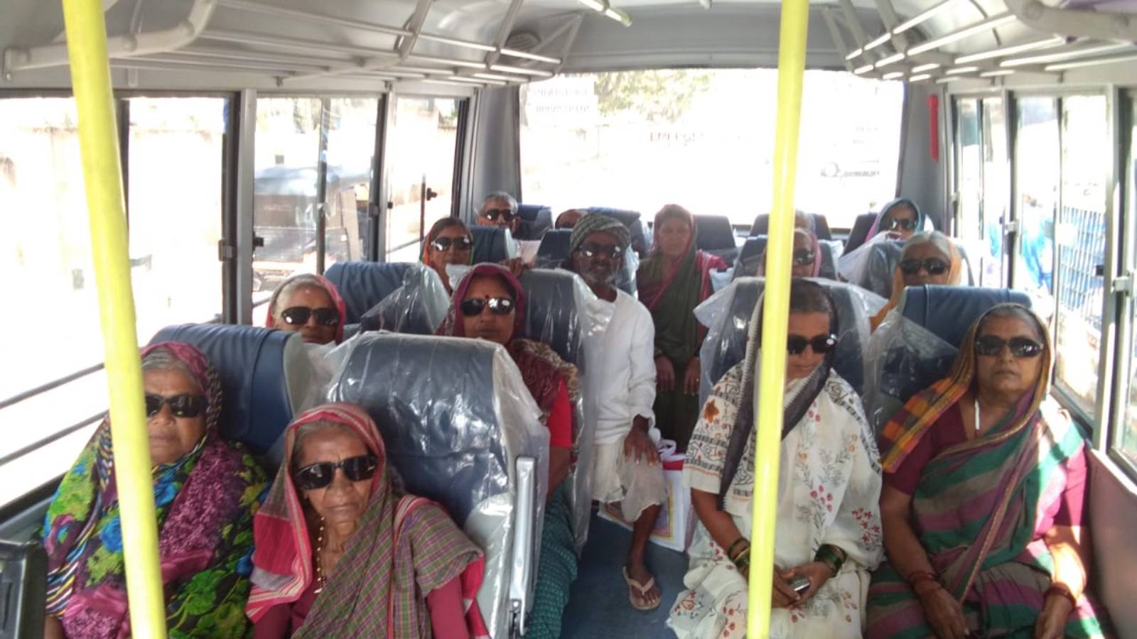 Patients being transported back to their village after surgery