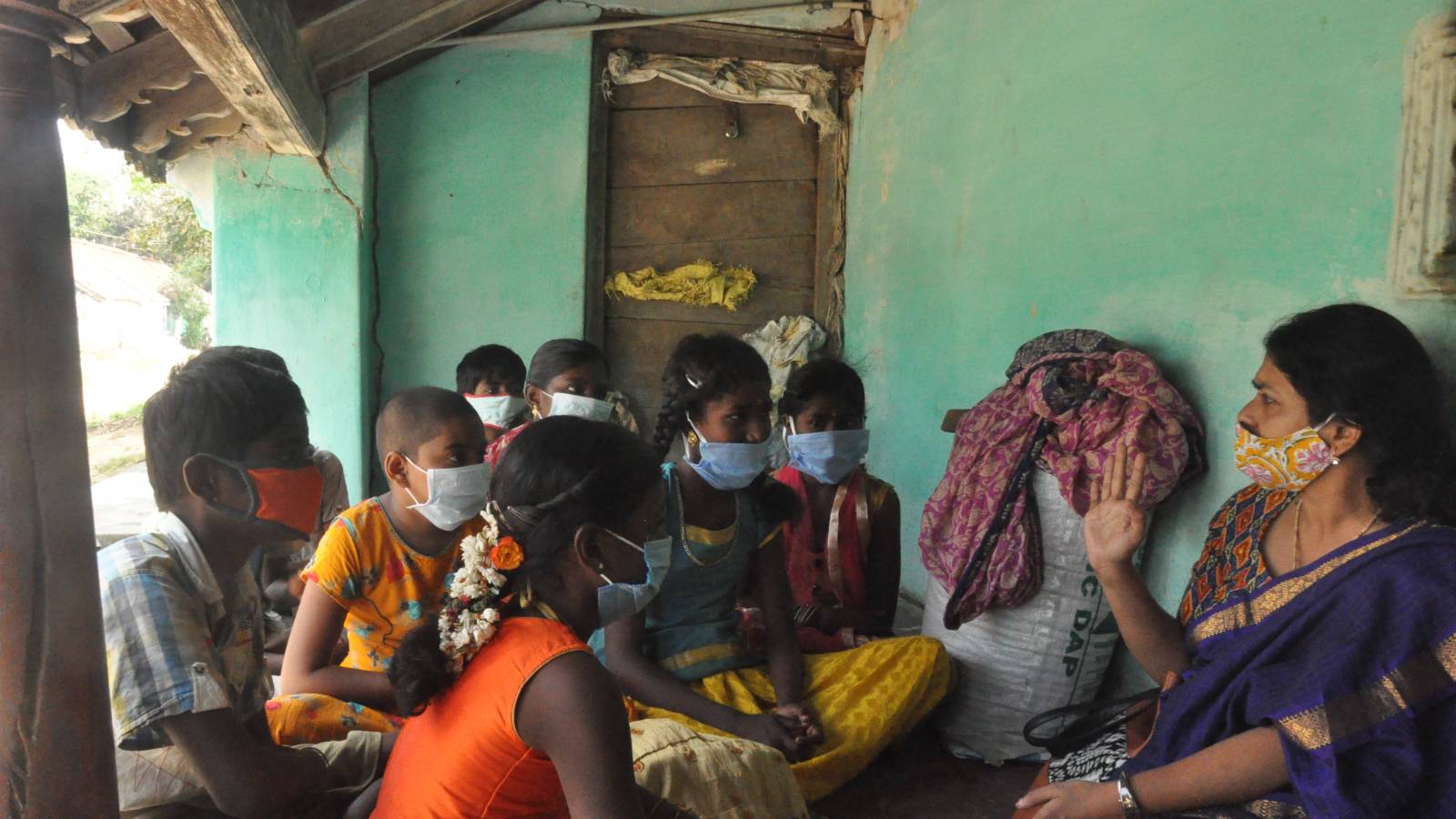 Talking to Children Near Vandavasi