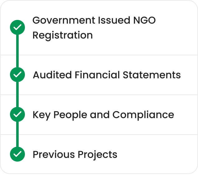 Data collection for NGO verification