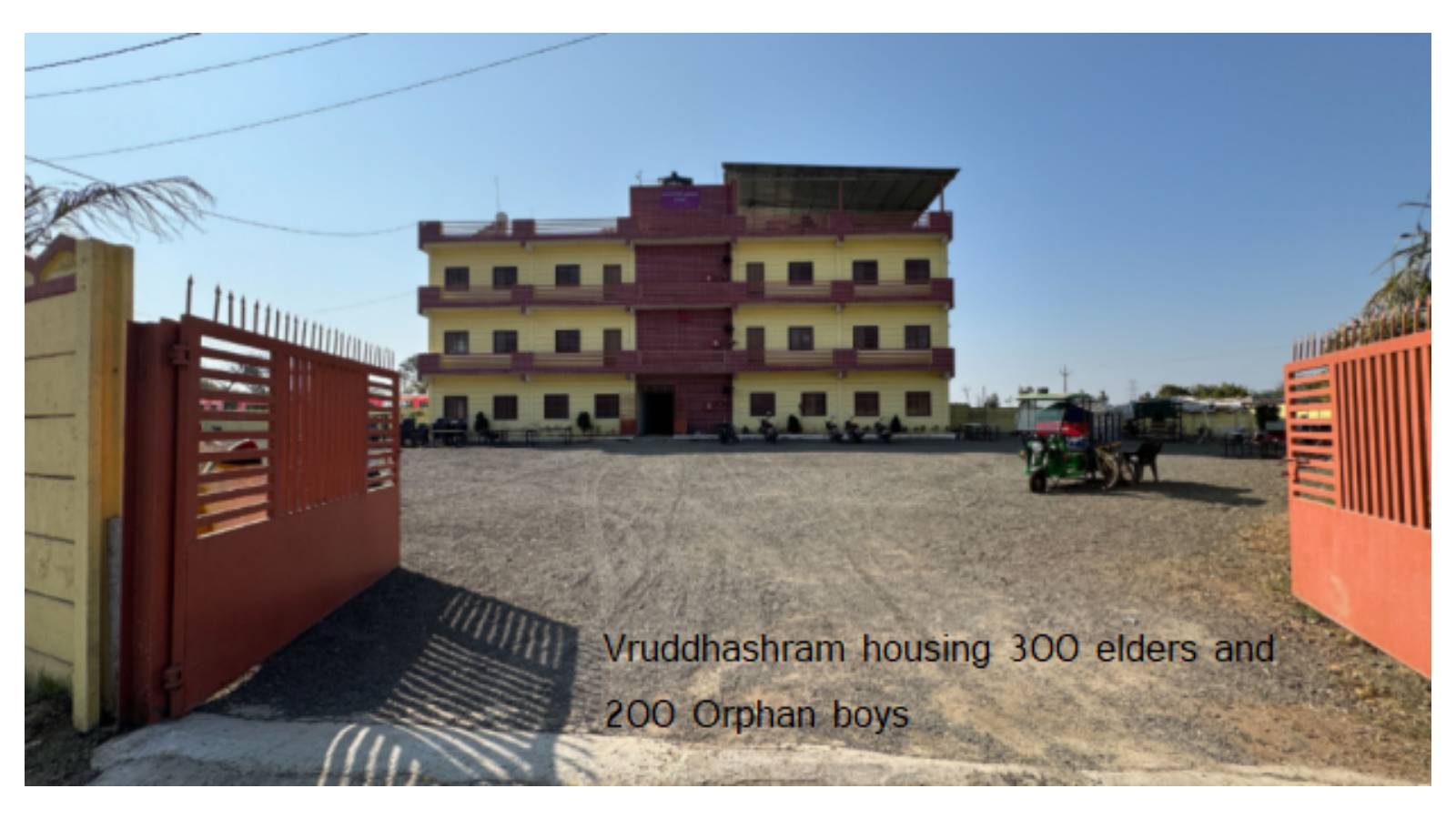 Vruddhashram Old age home housing 300 Elders and 200 boys