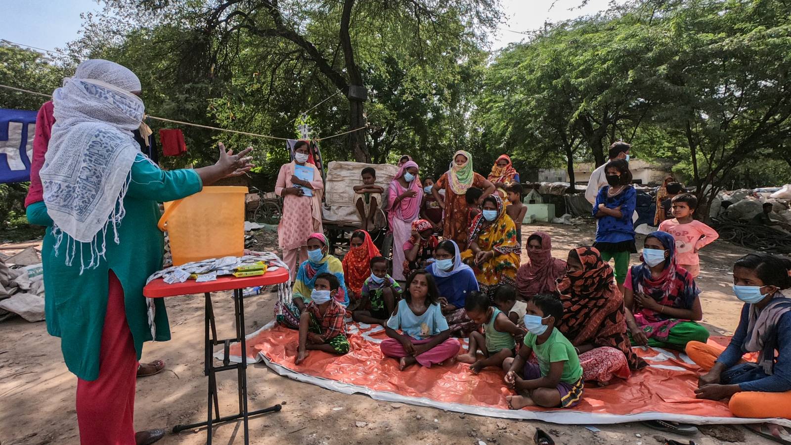 Hand washing session at village Gwal Pahari 