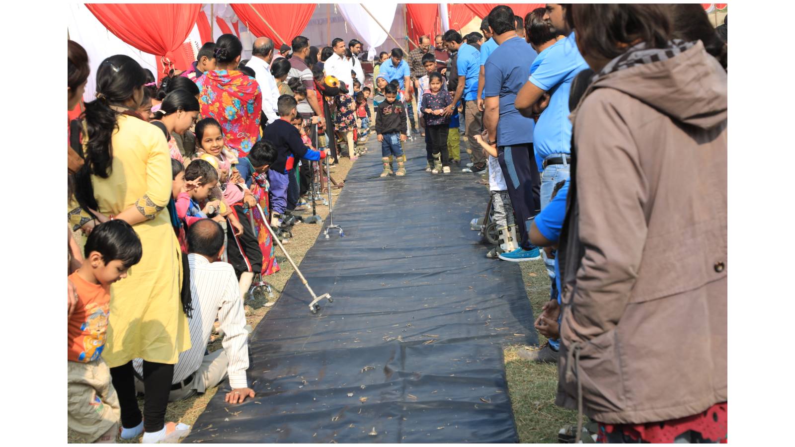 Children with cerebral palsy during preparation of sport activity