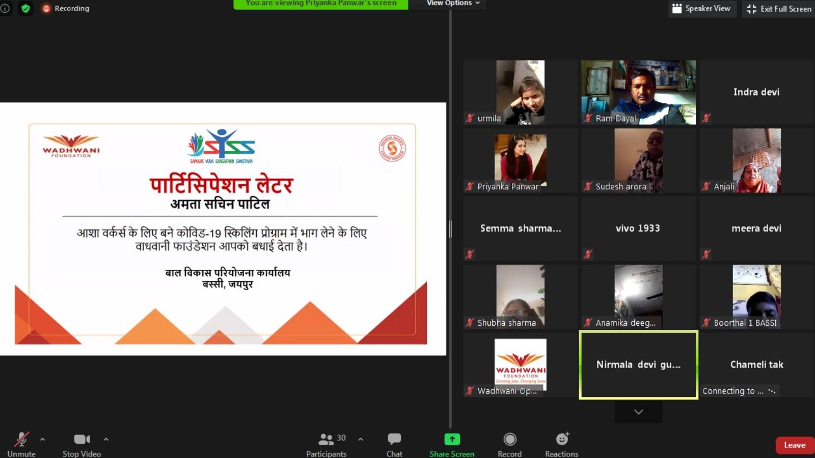 Covid-19 Awareness online skill program