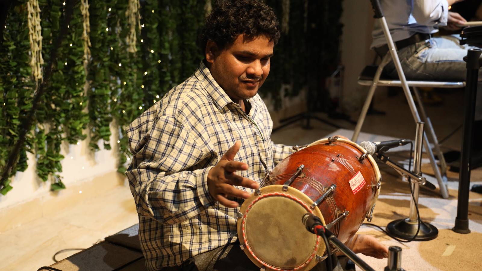 Visually impaired Dholak player