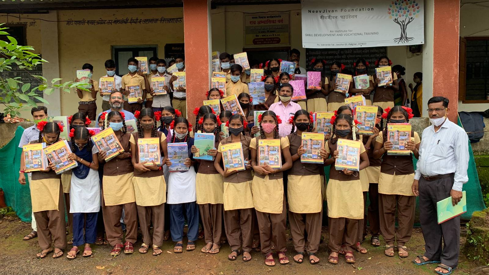 Text Books for all students of Class X at Adivasi High School, Walvande