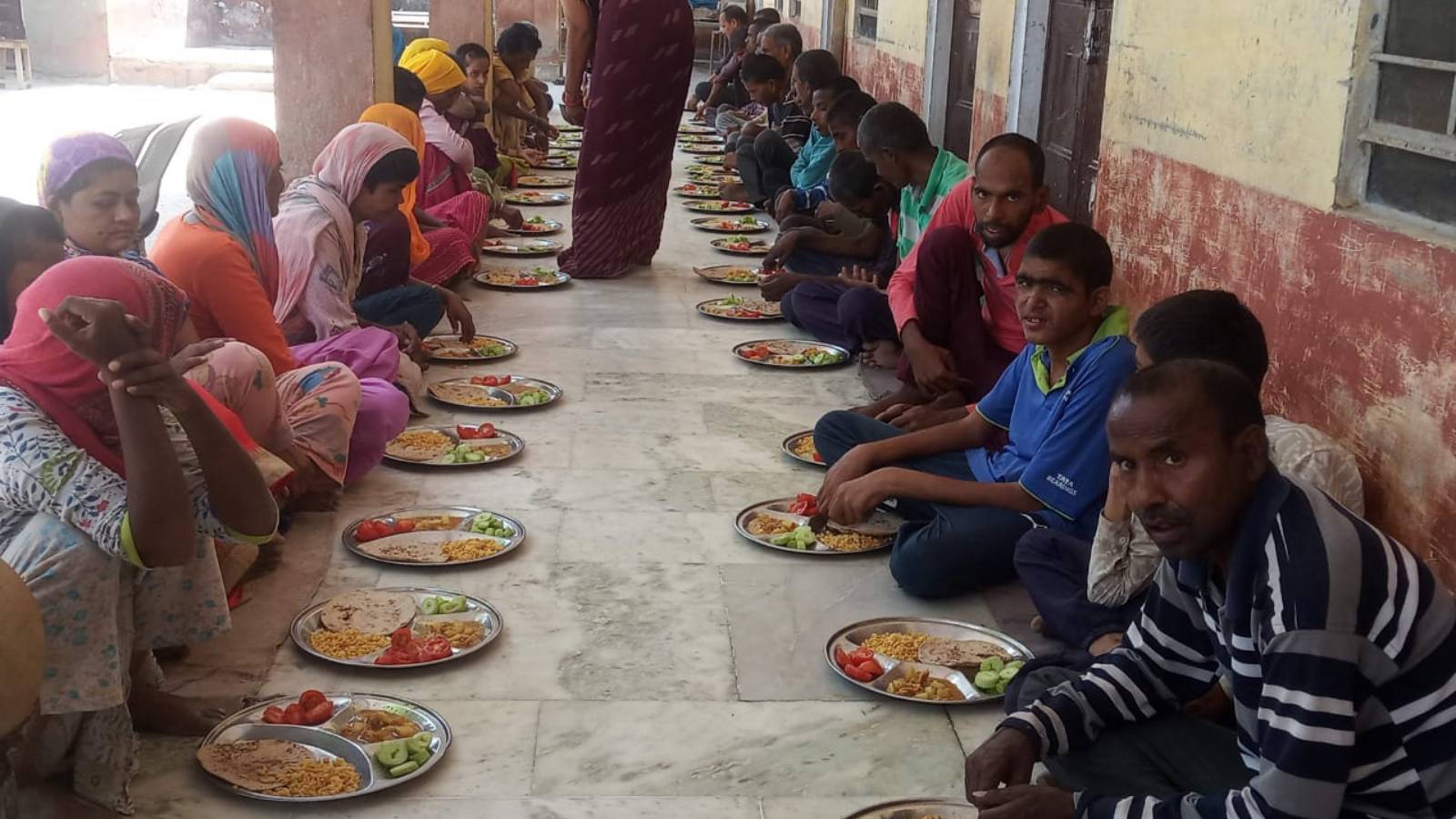 Special day food distribution to residents