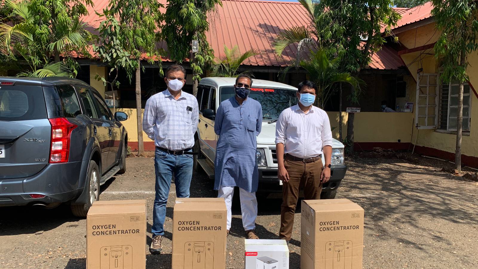 Delivering relief material to Covid Care Center, Jawhar