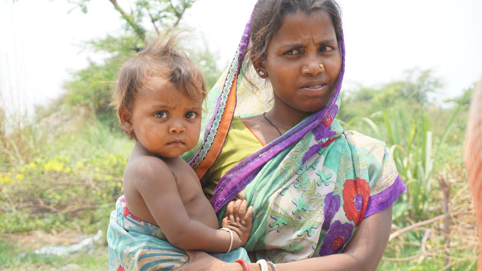 Mother with her child during our survey